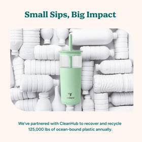 REDUCE Aspen tumbler fits most cupholders for easy travel.