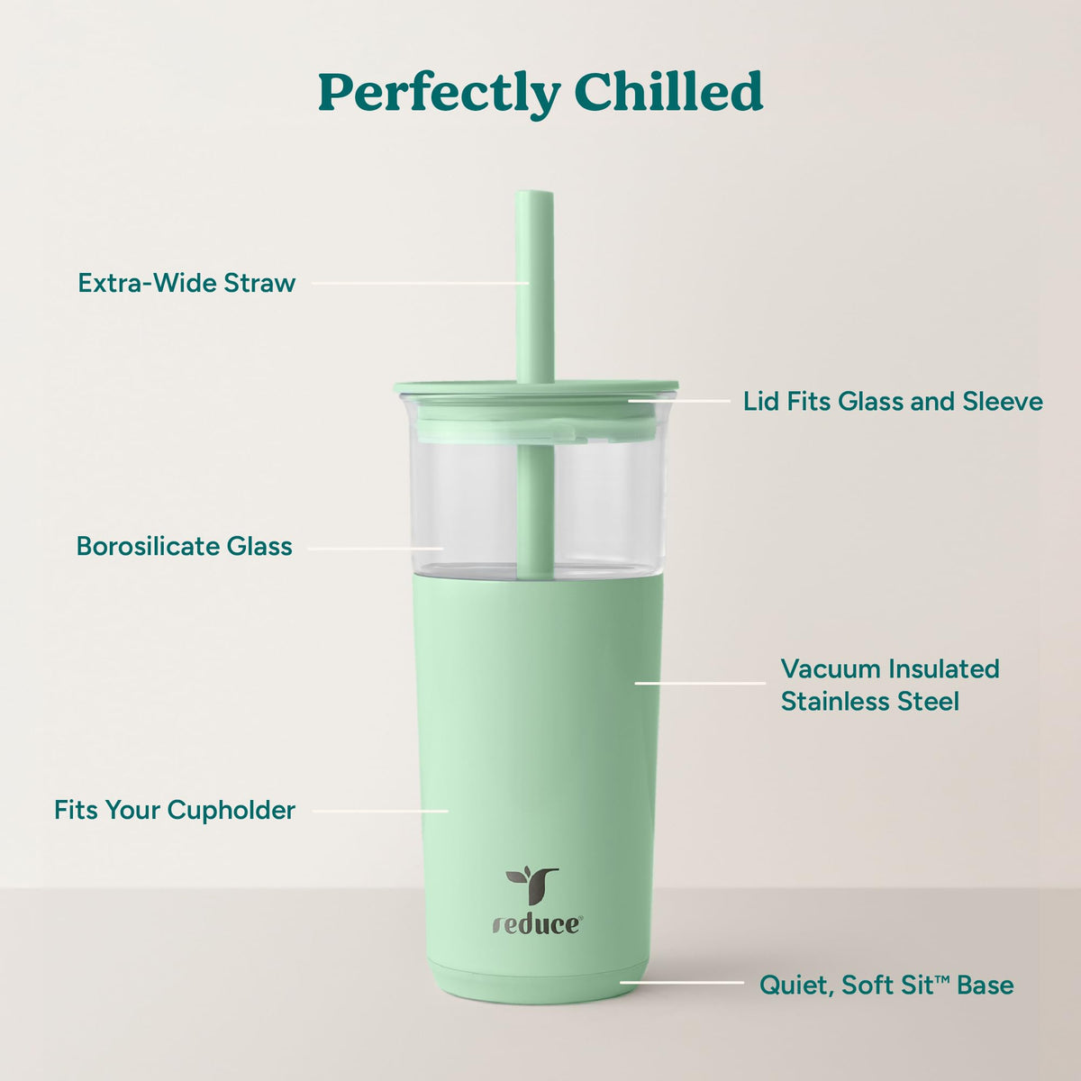 REDUCE Aspen extra-wide straw for smooth sips of boba and thick smoothies.