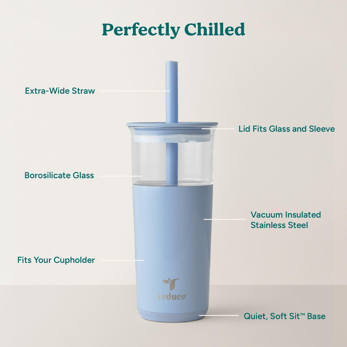 Reduce Aspen extra wide straw for smooth sips with smoothies or boba.