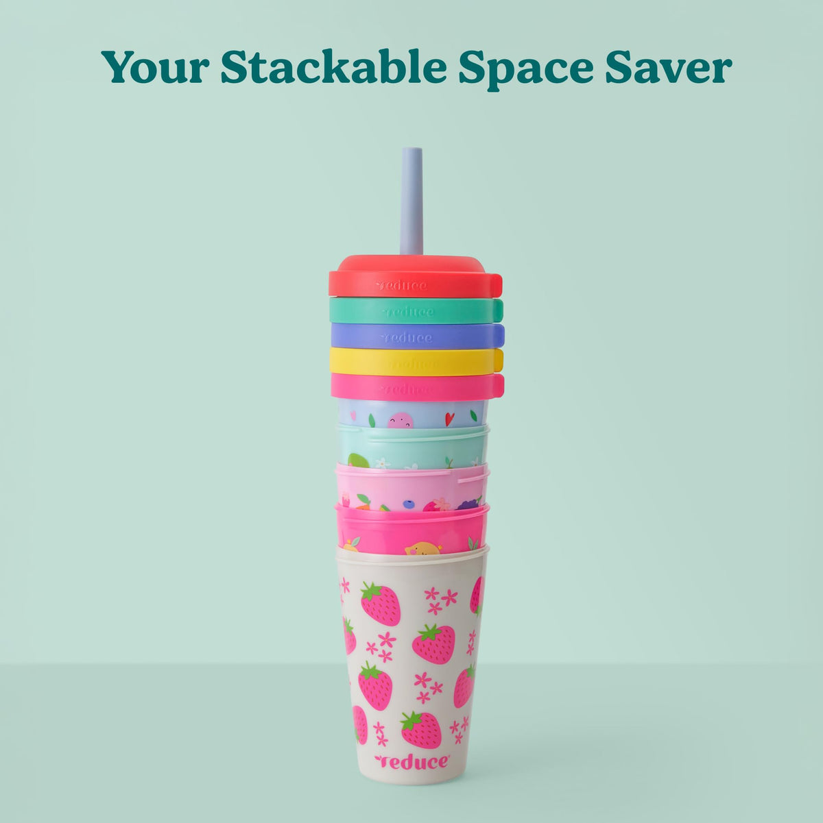 REDUCE GoGo's dishwasher-safe cups simplify cleanup after meals and outings.