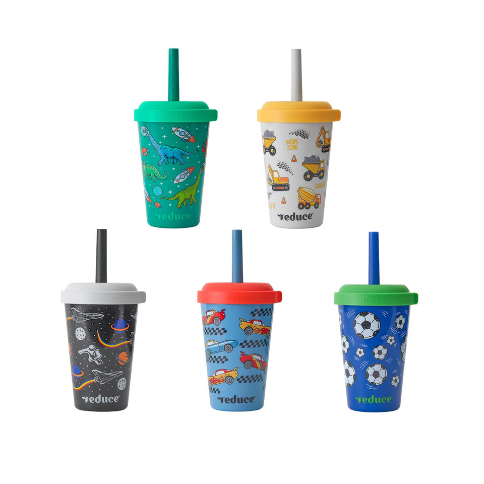 REDUCE GoGo tumbler with spill-proof straw keeps drinks mess-free during outings.