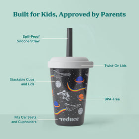 REDUCE GoGo tumbler lids secure beverages for travel and car rides.