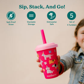 Twist-on lid on REDUCE GoGo's kids tumbler for secure travel