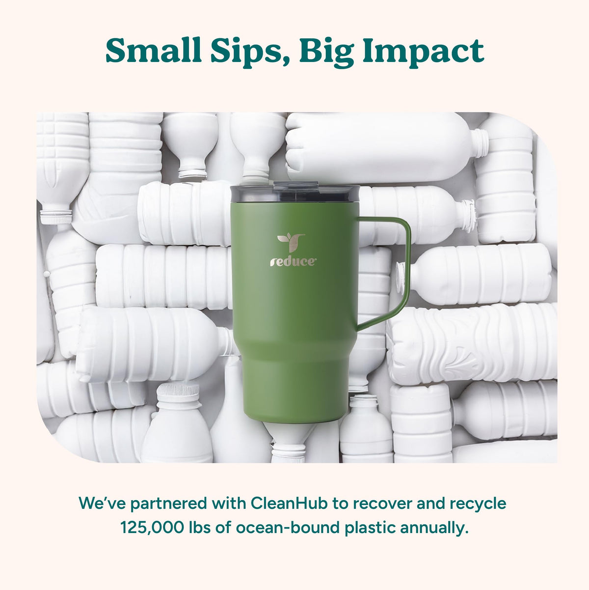 REDUCE Hot1 on-the-go use demonstrates cupholder fit and easy capacity
