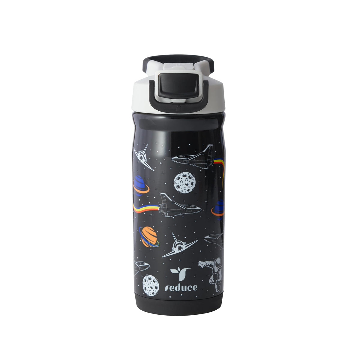 REDUCE Hydrate Pro Kids 14oz bottle with galaxy finish, front view for school hydration.