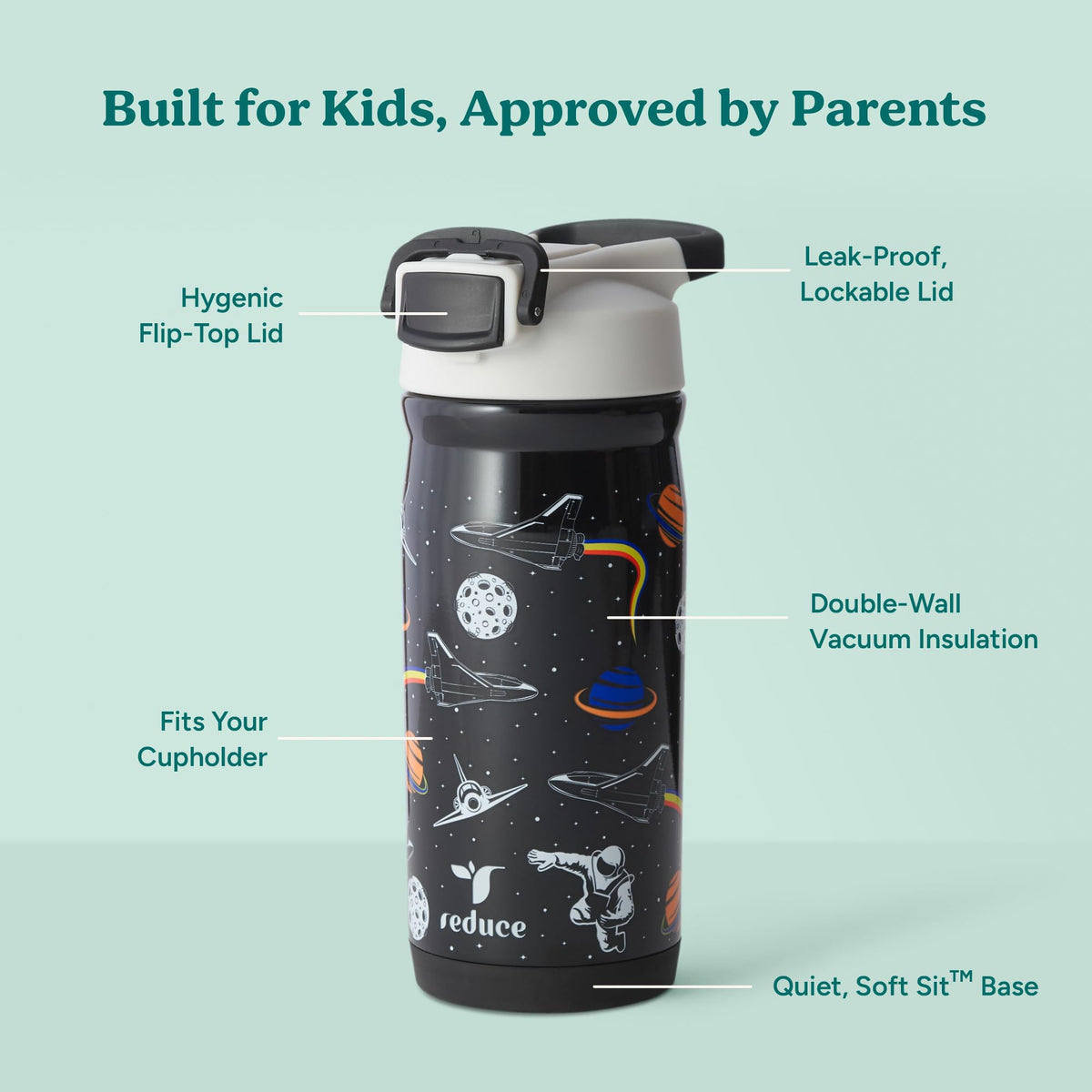 Leak-proof lid and triple seal ensure mess-free school bags.