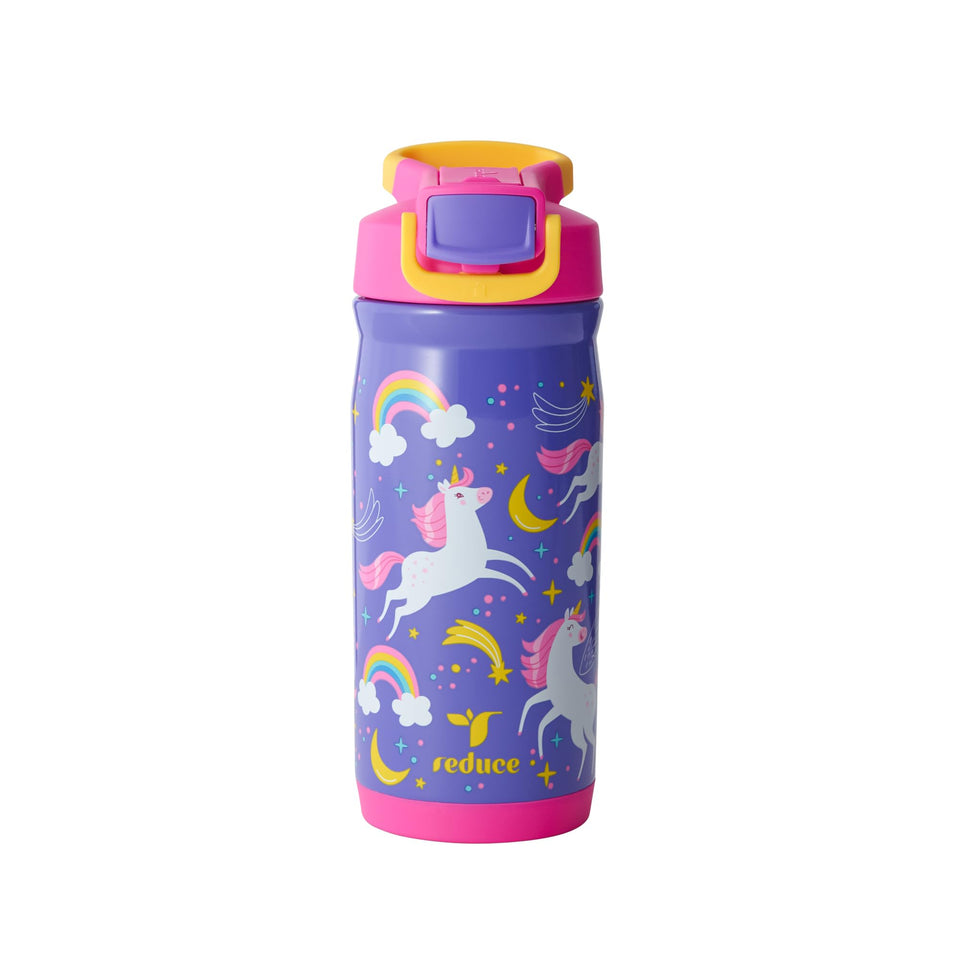 REDUCE Hydrate Pro kids bottle unicorn magic front view for daily hydration.