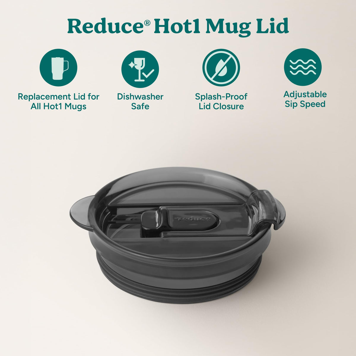 REDUCE compatibility lid fits 14-24 oz mugs across Reduce Hot1 line