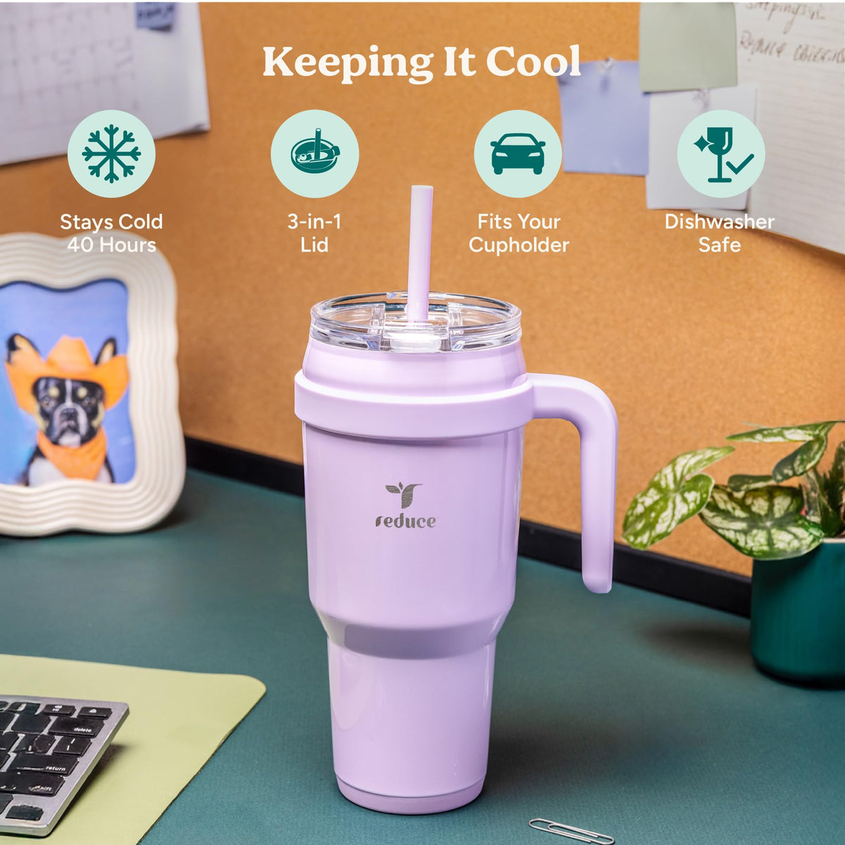 REDUCE Phantom 40oz tumbler soft sit base for stable placement