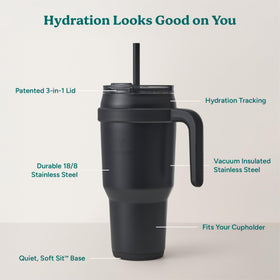 REDUCE Phantom 40oz tumbler with straw for reusable hydration