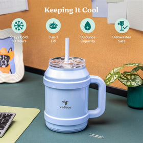 REDUCE Cold1 double-wall stainless steel keeps drinks cold longer.