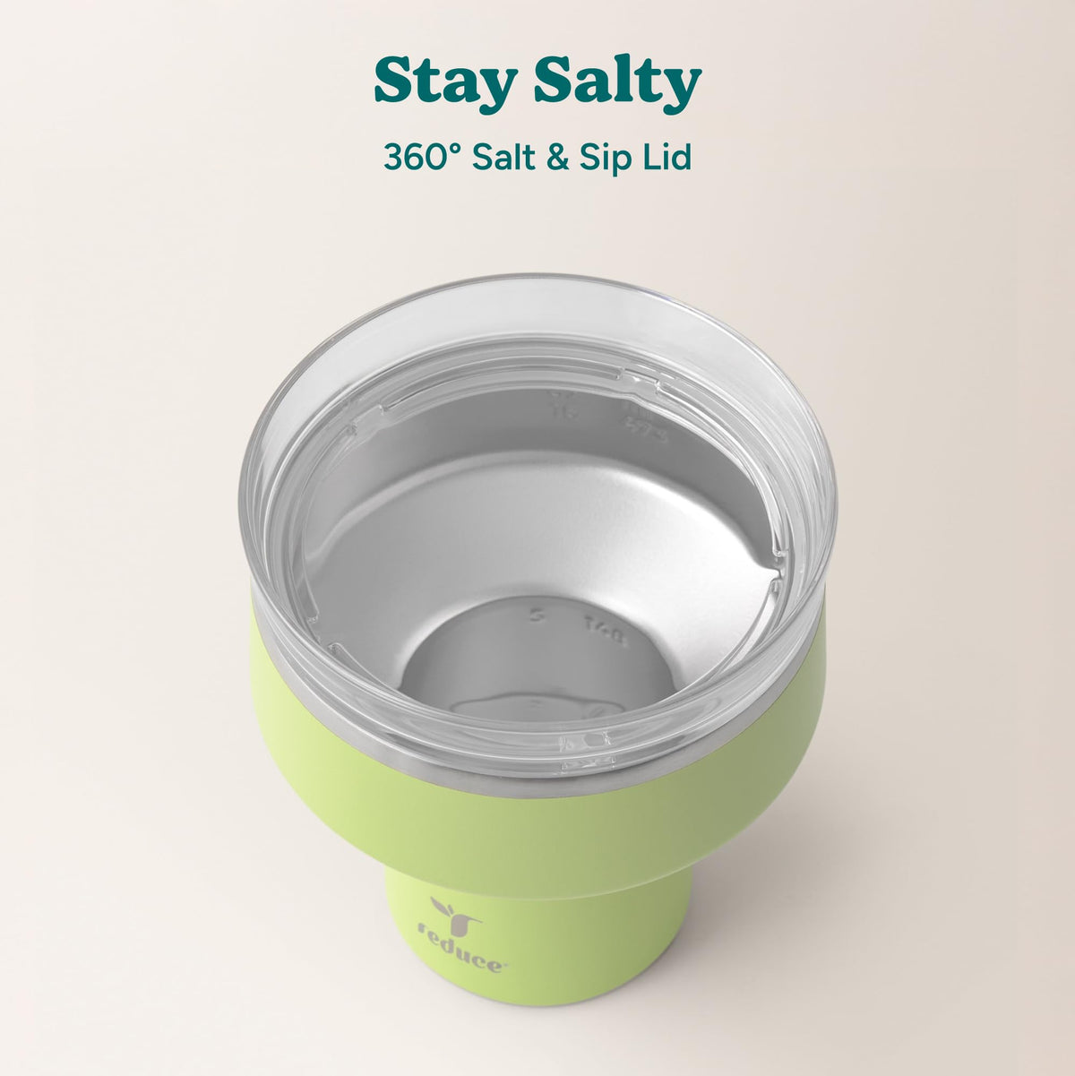 REDUCE Saltini 16 oz tumbler features shatterproof stainless steel for durable use