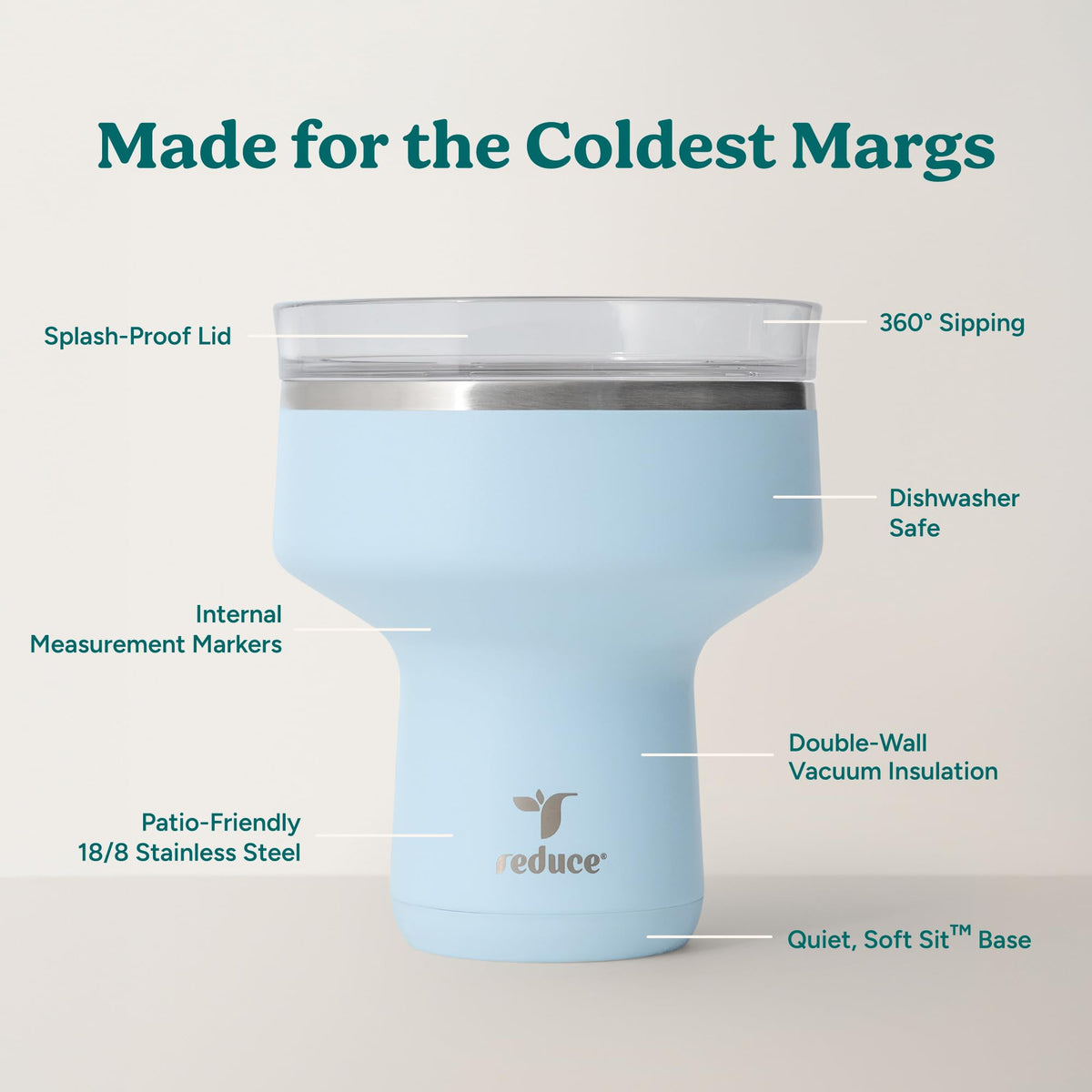 REDUCE Saltini shatterproof stainless steel tumbler for parties and outdoors