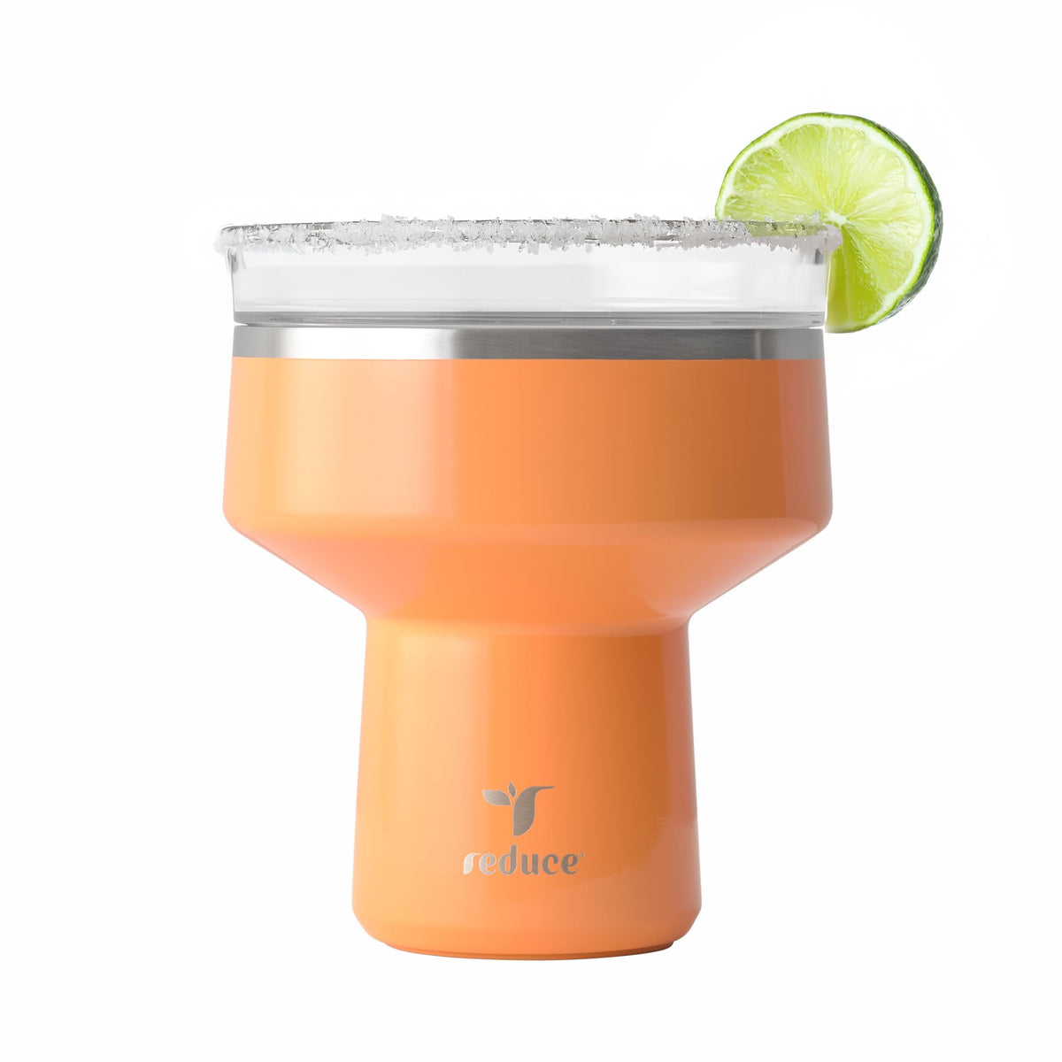 REDUCE Saltini 16 oz tumbler with lid in papaya keeps drinks cold at parties