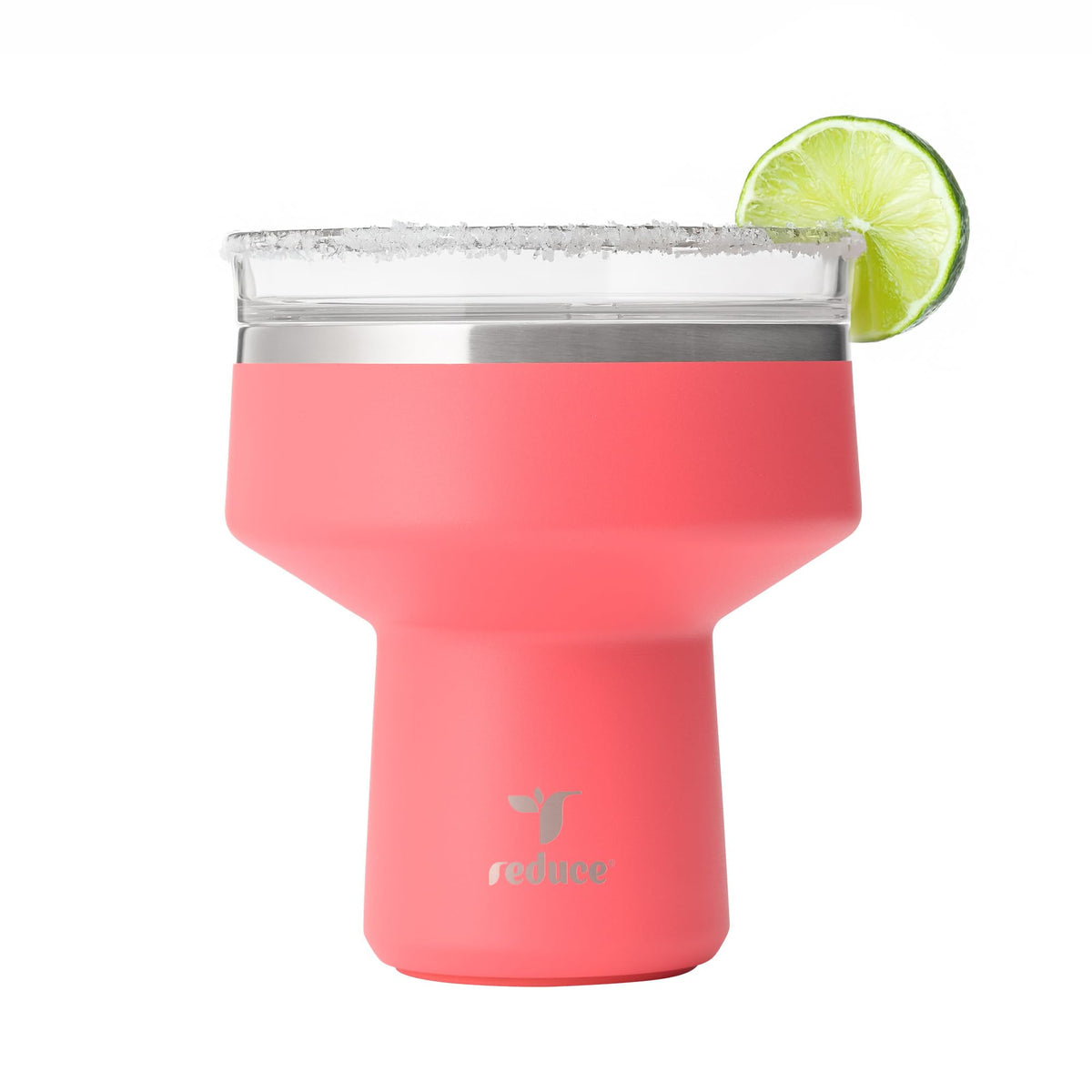 REDUCE Saltini 16oz tumbler with lid on keeps drinks cold and spill-free