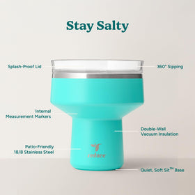 REDUCE Saltini 360-degree lid allows sipping from any angle with spill prevention