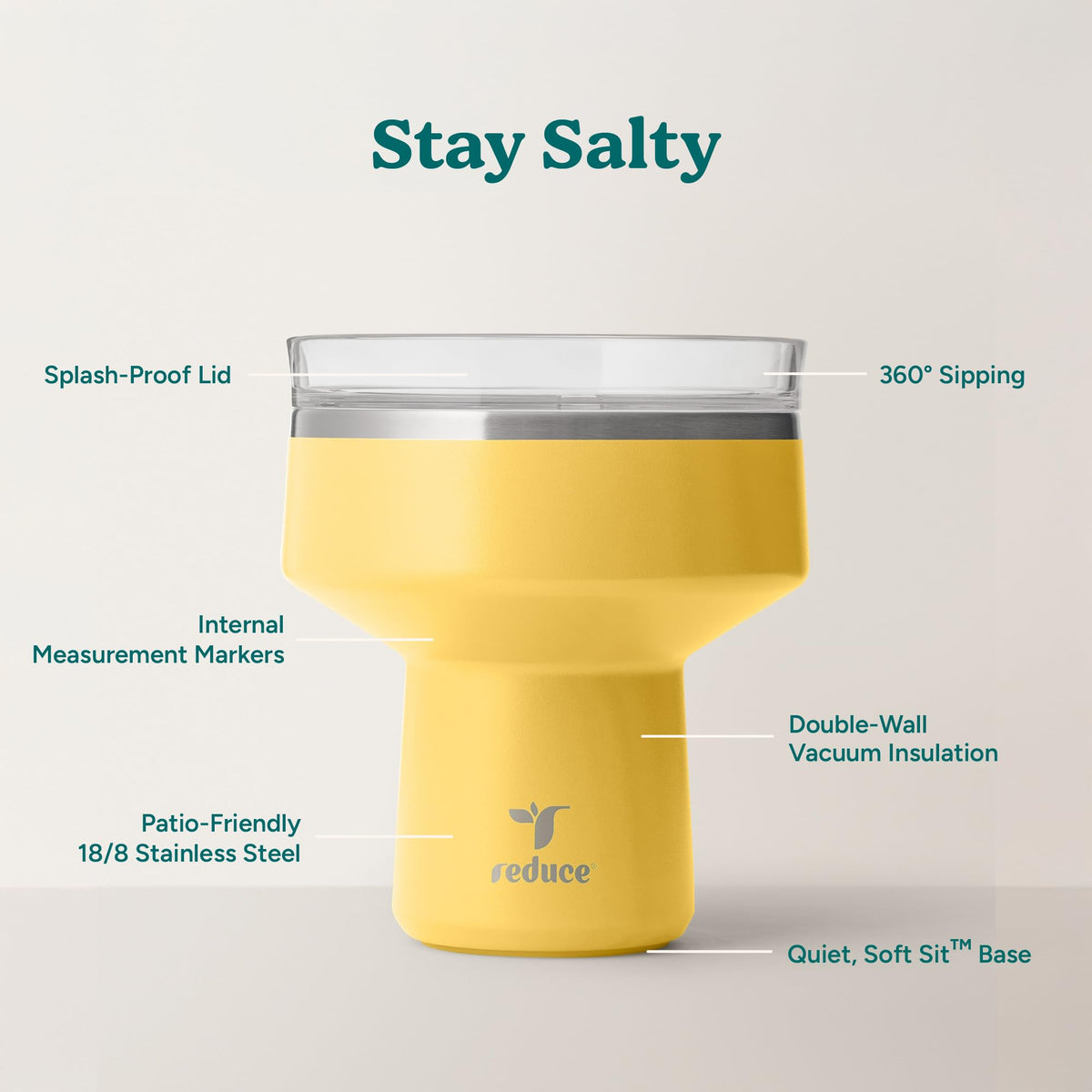 REDUCE Saltini glass-free design offers safe, durable party-ready entertaining