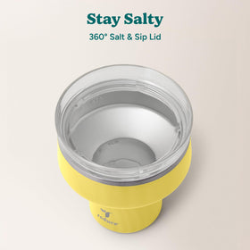 Saltini tumbler with secure, quiet grip base for stable placement