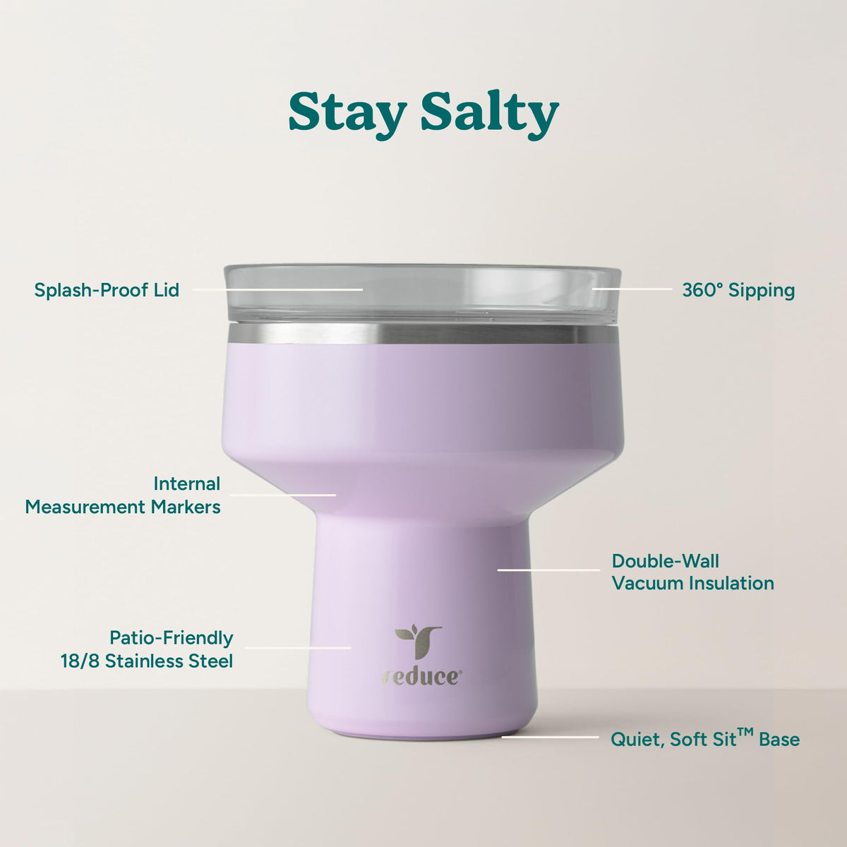 REDUCE Saltini shatterproof martini glass alternative for safe outdoor entertaining