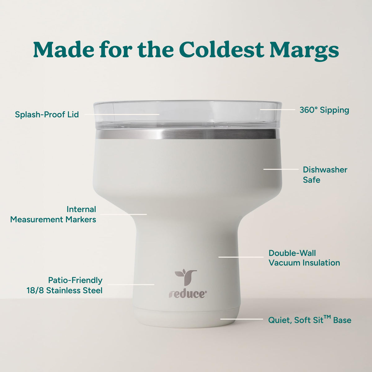 REDUCE Saltini shatterproof stainless steel tumbler for outdoor gatherings.