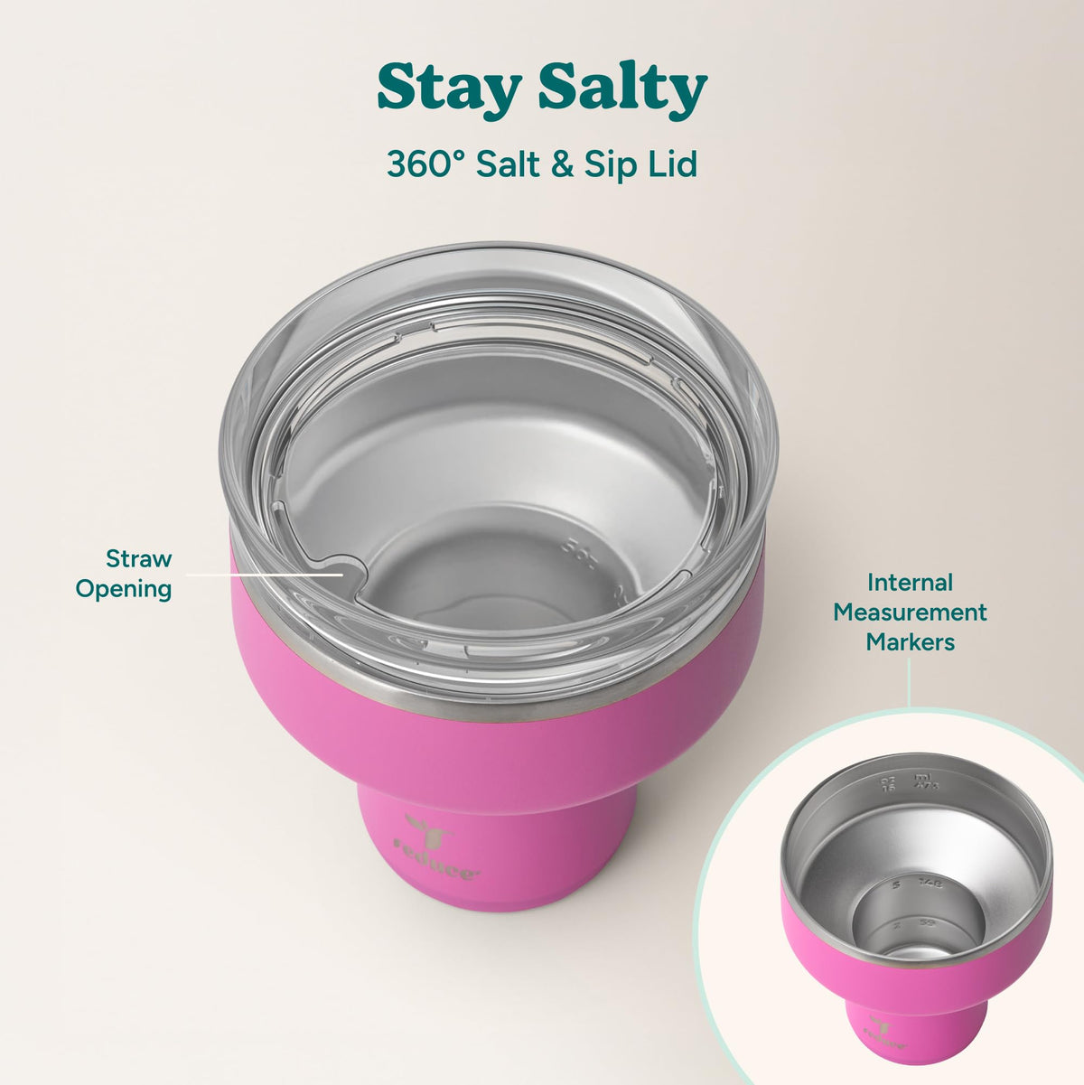 REDUCE Saltini shatterproof stainless steel for outdoor use