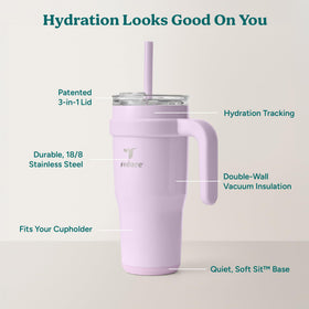 REDUCE dual-wall insulation Lilac Bud keeps drinks cool and condensation-free