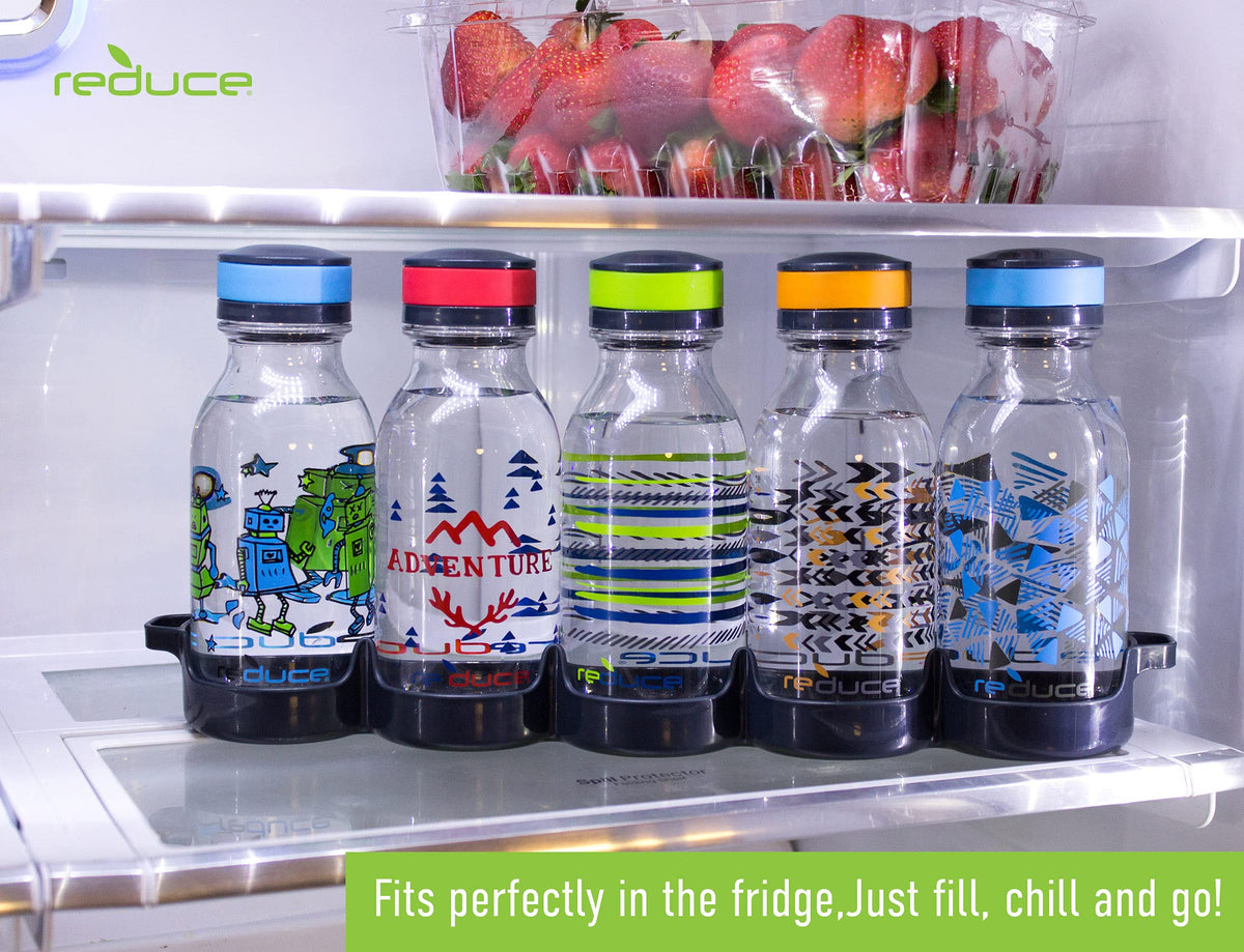 REDUCE WaterWeek bottle being carried, ideal for desk and gym use