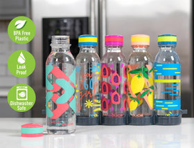 REDUCE WaterWeek bottle clear wall emphasizes visibility of remaining water for planning hydration