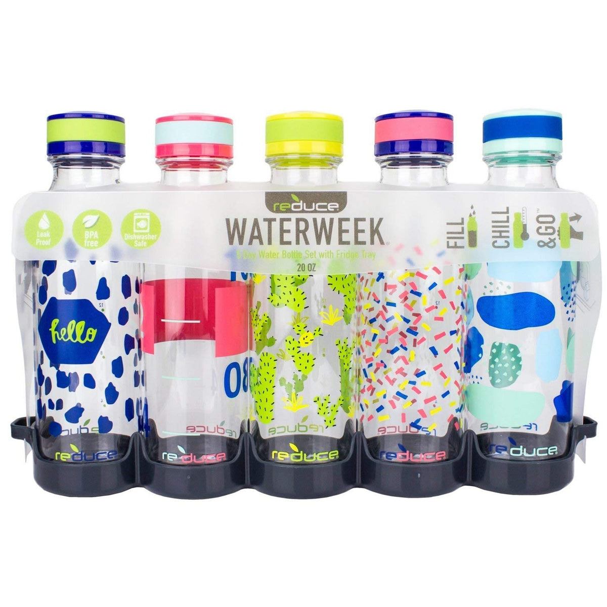 REDUCE WaterWeek compact-tray storage image demonstrates easy organization and refilling routine