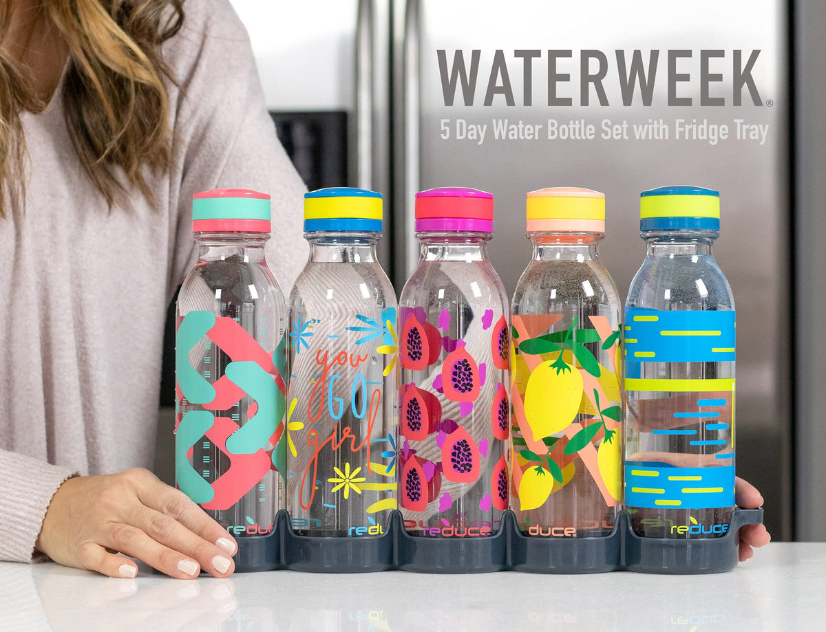 REDUCE WaterWeek fridge tray inside view, convenient storage for cold beverages