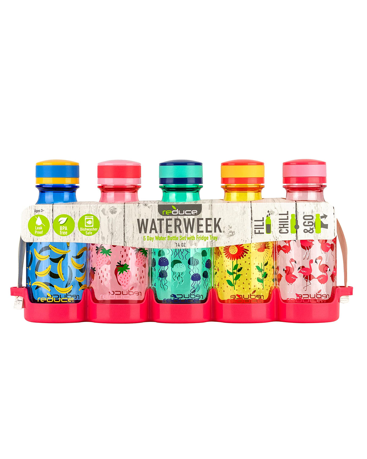 REDUCE WaterWeek leak-proof lid closeup, prevents spills during workouts