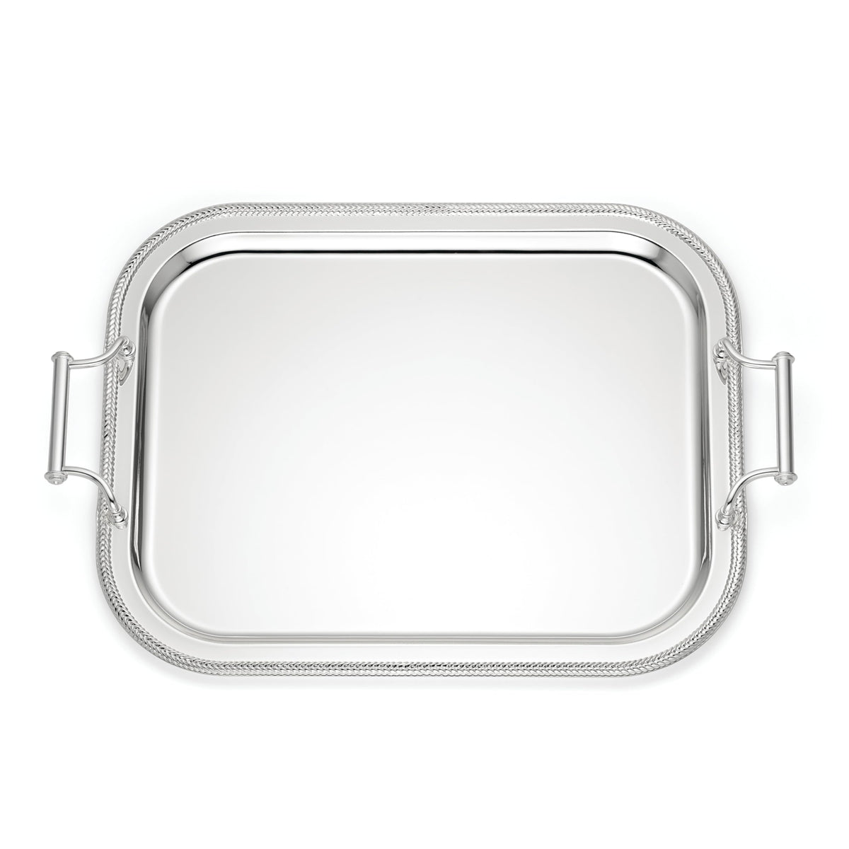 Reed & Barton 896102 rectangle silverplate tray with handles for elegant centerpieces.