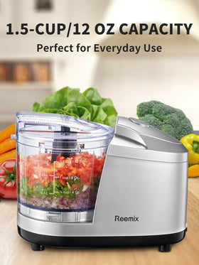 Reemix 100W motor close-up showing powerful chopping capability