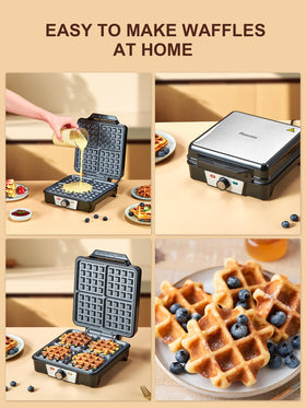 Reemix waffle maker nonstick plates release waffles cleanly
