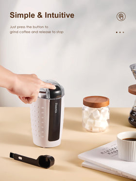 Reemix grinder features a transparent lid with a safety lock for secure grinding.