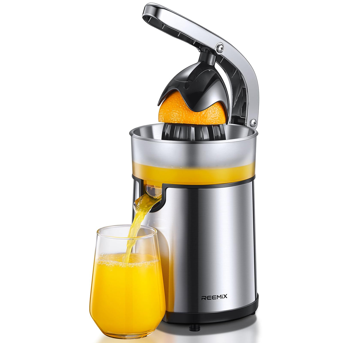 Reemix citrus juicer base and control panel for simple operation.