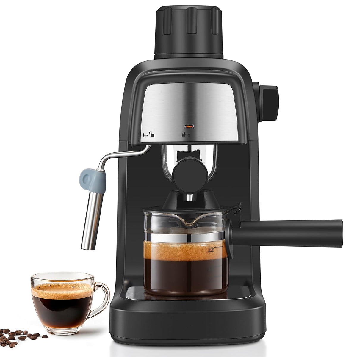 Reemix Espresso Machine front view shows compact design ideal for small kitchens