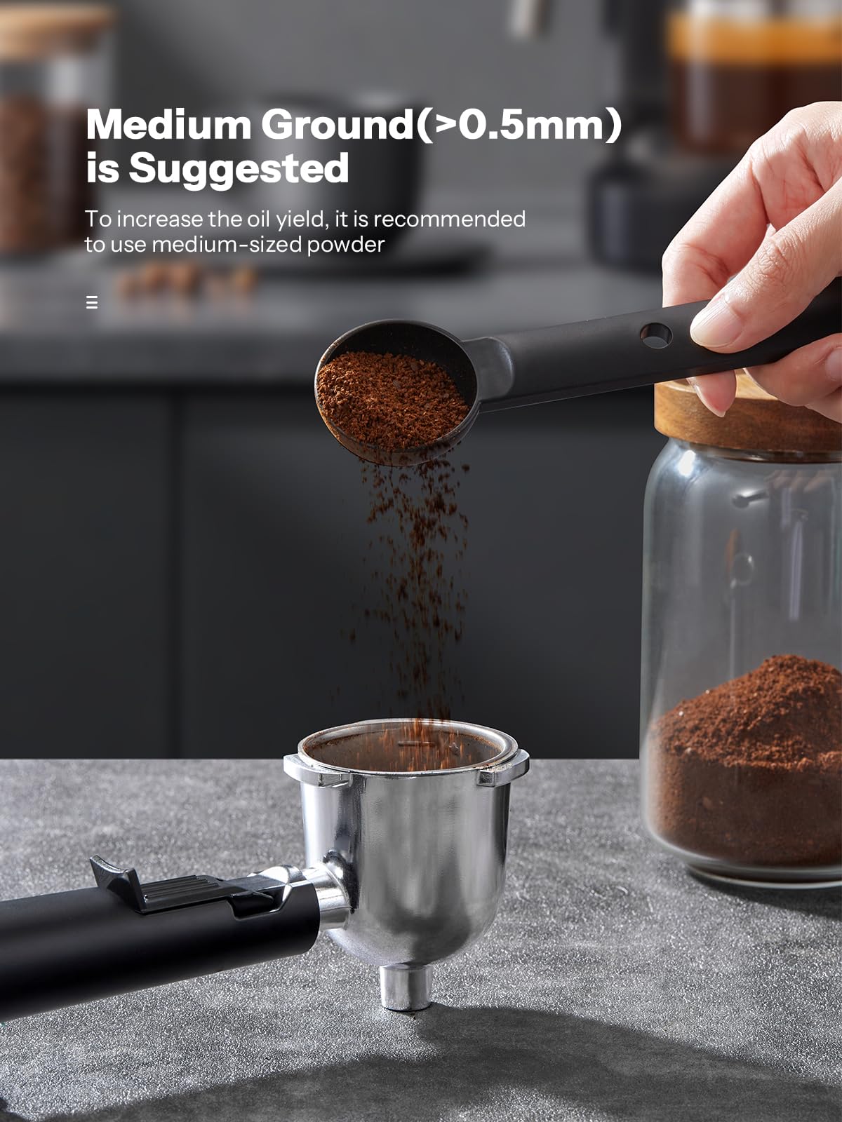 Reemix on a kitchen counter illustrating compact setup