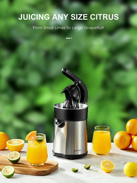 Compact design makes storage simple for the Reemix citrus juicer.