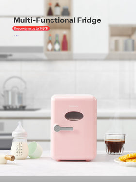Reemix mini fridge dorm bedside setup keeps essentials within reach