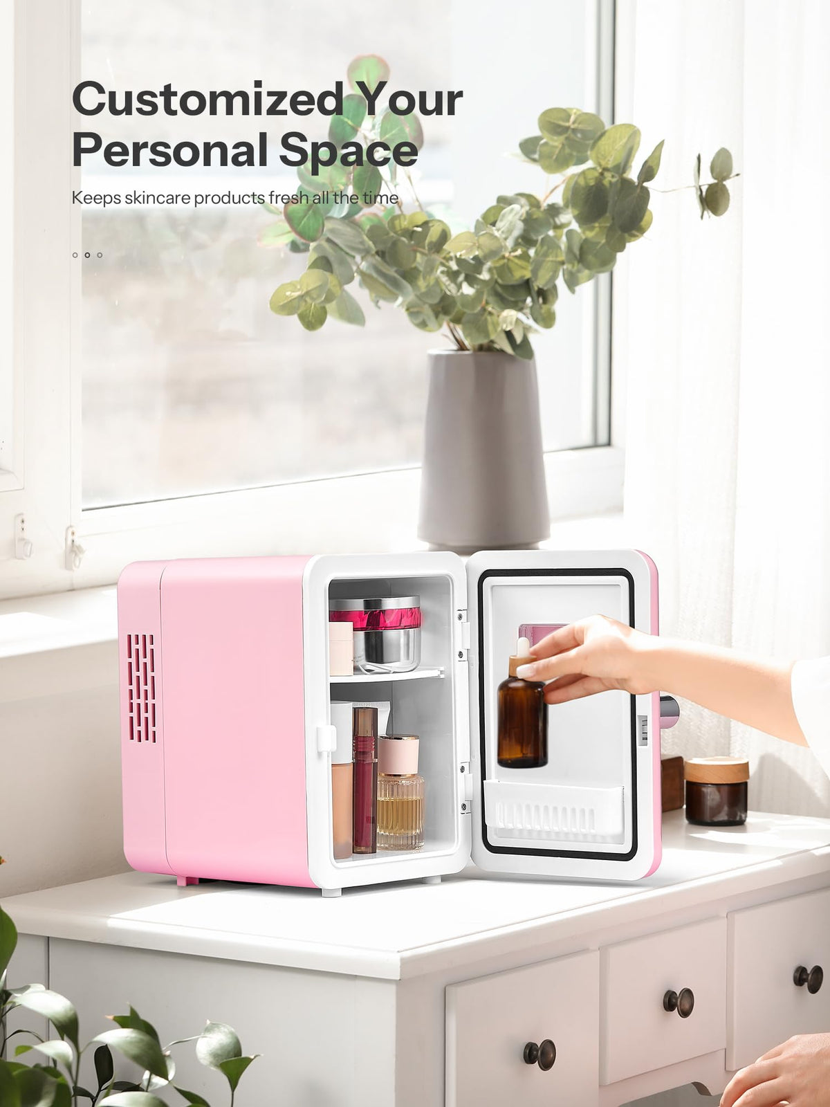 Reemix mini fridge whisper-quiet operation supports study and sleep