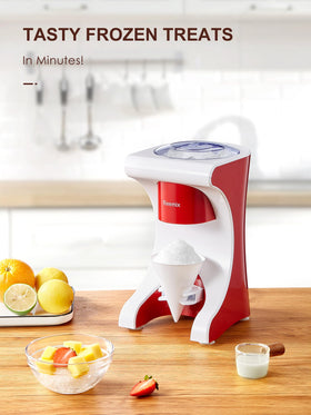 Reemix shaved ice machine on counter ready for quick treats at home