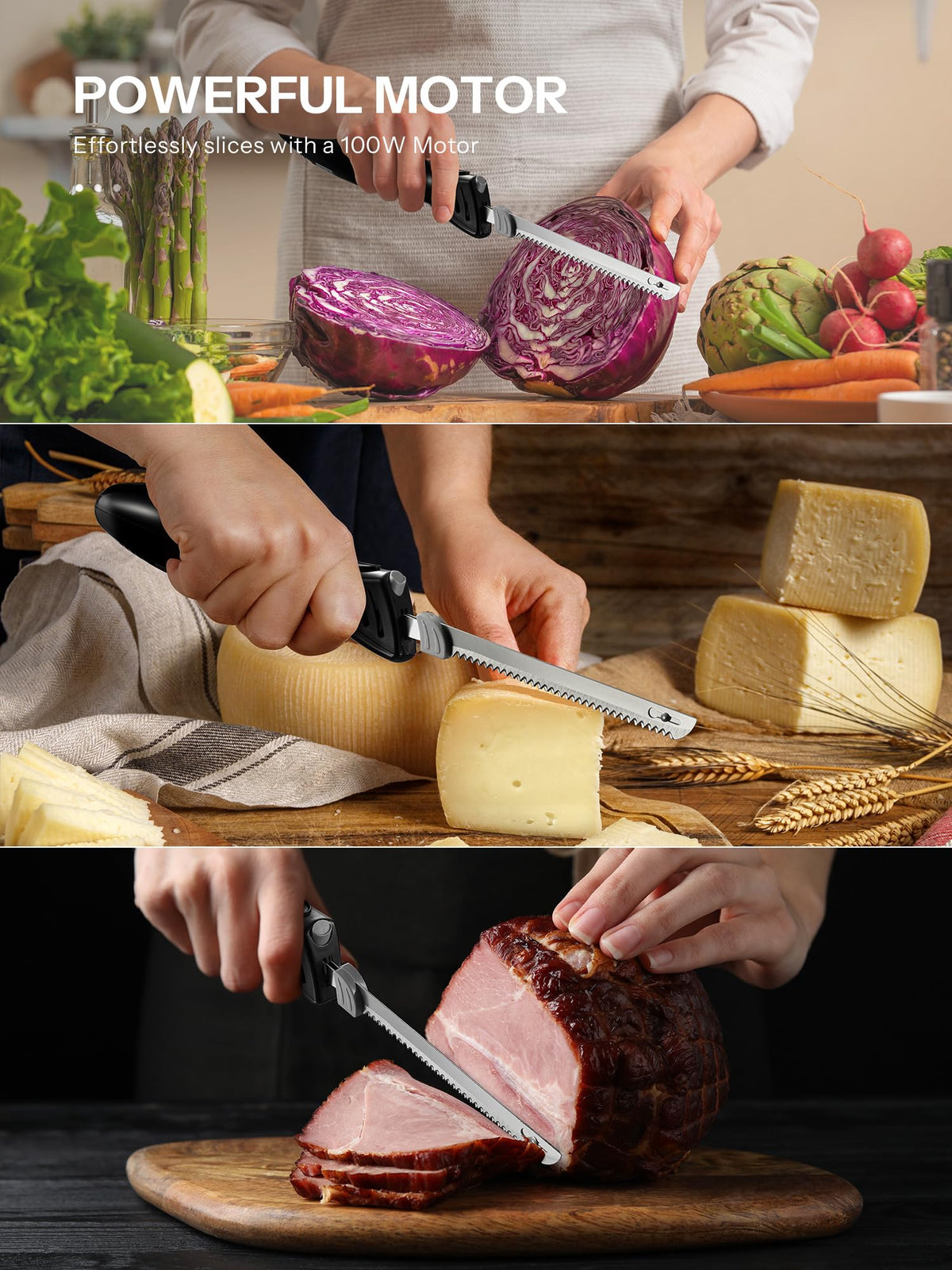 Reemix electric knife dual safety lock enhances user safety during use.