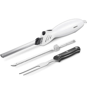 Reemix Z3042 electric knife carving meat for tender, even slices.
