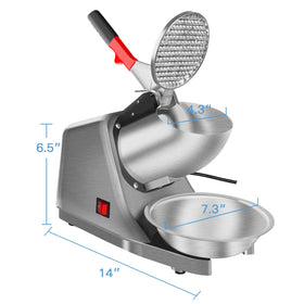 Reespring Snow Cone Machine ice hopper in action for quick, fluffy results