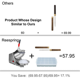Reespring Snow Cone Machine with stainless steel blades for efficient shaving