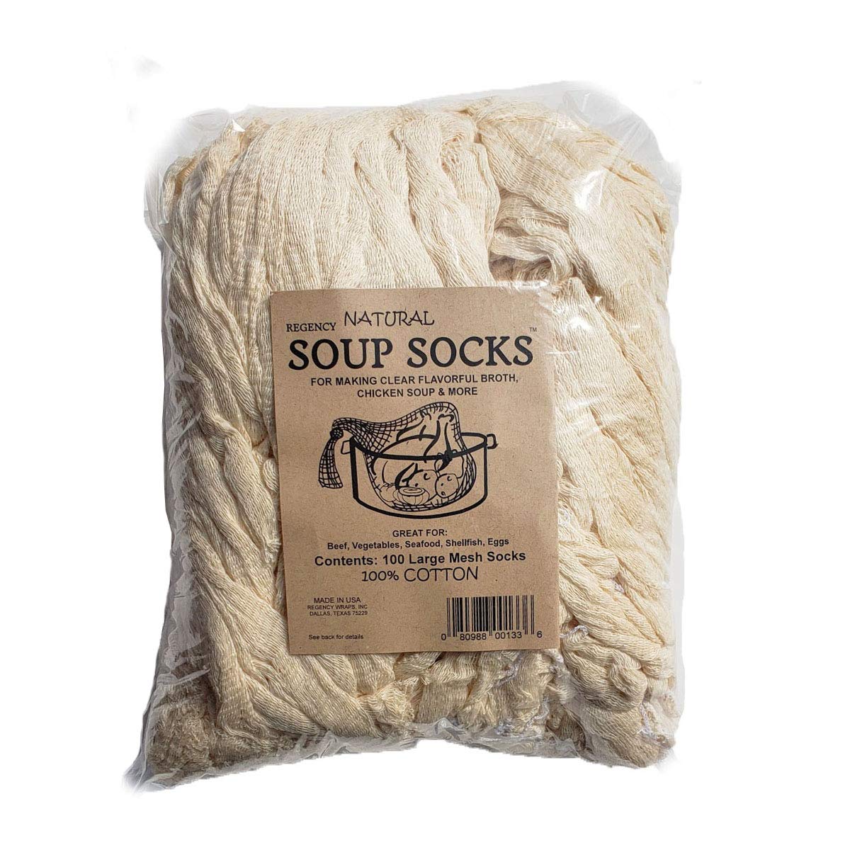 Regency Wraps Soup Socks 24-inch bag ready for clear broth without straining