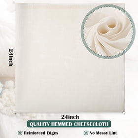 Close-up of Reginary cheesecloth with hemmed edges for durable filtration.