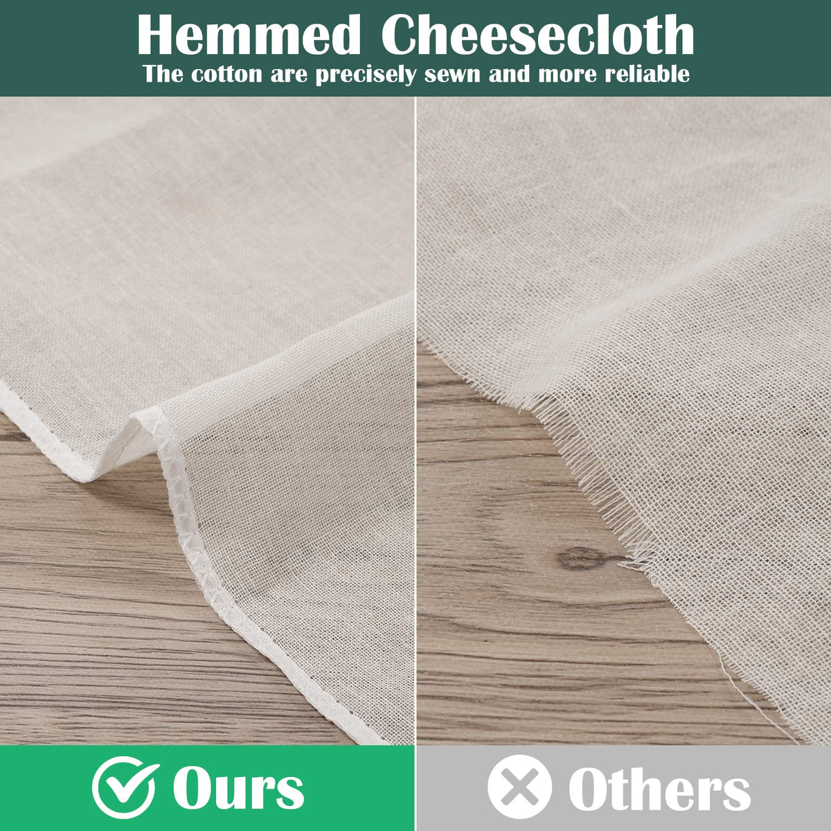 Reginary unbleached cotton cheesecloth, natural and food-safe for daily use.