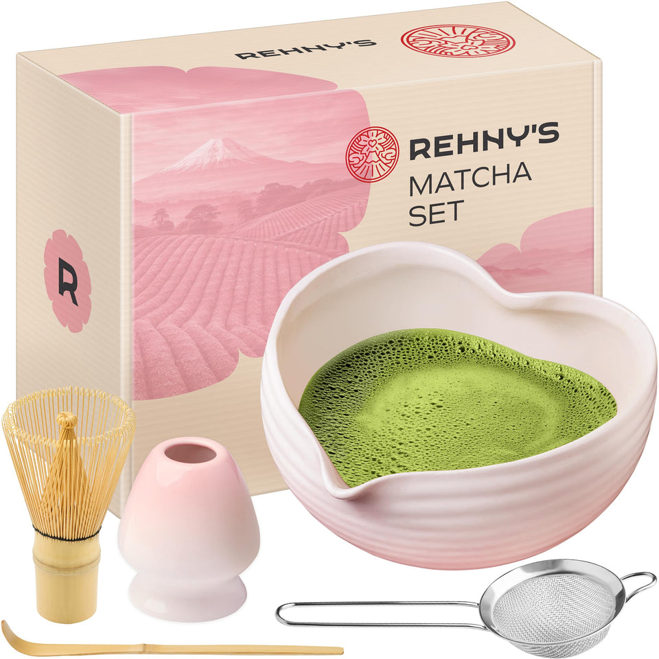 Rehny's heart-shaped matcha bowl with smooth glaze for mindful ritual